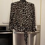 Trina Turk 💕💕 Leopard Print Silk Bow Tie Blouse Photo 6