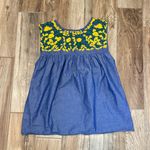 Spirit Dress Denim Embroidered Top Blue Size L Photo 3