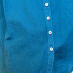 Johnny Was  3J Workshop turquoise embroidered button down blouse Photo 3