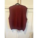 Vintage 90’s streetwear embroidered sweater vest leaf pattern wool blend Brown Size XL Photo 1