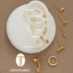 6 Pairs 14K Hypoallergenic Cartilage Earrings for Multiple Piercing Earrings Set Gold Photo 5