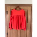Free People Check On It Faux-Wrap Gauzy Blouse Red/Orange Women’s size XS Photo 7