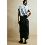 H&M NWT  Long Denim Frayed Hem Raw Edge Skirt in Washed Black | Size XS Photo 3