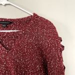 Rock & Republic white red ribbon detail v-neck sweater casual women size medium Photo 1