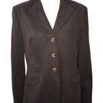Brooks Brothers  Womens Blazer Size 12 Brown 3 Pocket Brushed Cotton Jacket Italy Photo 0