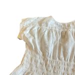 Madewell V-Neck Smocked-Waist Top Blouse Shirt Square Jacquard Print Size Small Photo 3