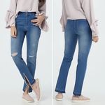 Peace Love World  Girlfriend Jeans Front Slit Straight Medium Wash Womens Size 28 Photo 15