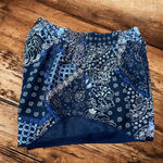 Maurice's  Medium Athletic Lined Pull On Short‎  Floral Mesh Paisley Navy Blue Photo 5