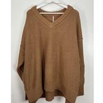 Free People  Alli V-neck Sweater in Camel Size Medium Photo 5