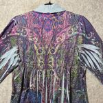 Me World Boho Open Front Cardigan Jacket L Multicolor Paisley Print Smocked Back Purple Size L Photo 7