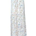 Drew Anthropologie Naomi Vintage Cream and Blue Floral Maxi Dress Size L Photo 0