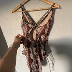 Kona Sol  Brown Snakeskin Patterned Swimsuit Bathing Suit One Piece size Medium Photo 1
