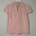 Caribbean Joe  · Pintuck Embroidered Tunic Blouse · Cotton · Pastel Pink · Medium Photo 0