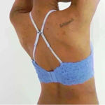 Aerie NWT Real Happy Women’s Size 38DD Wireless Lightly Lined Blue Lace Bralette Photo 3