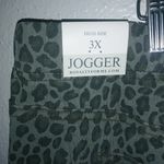 Royalty For Me Royalty Leopard Jogger 3X 43x28 Stretch Pull On Gray Green Raw Hem Jeans Plus Photo 6