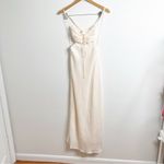 Princess Polly  Midi Dress Satin Ivory Open Back Size 6 Photo 1