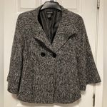 Focus 2000 Vintage Women's Wool Brand Black & White Tweed Pea Coat Jacket Size 8 Photo 0