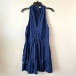 Ramy Brook  Clover Buckle Detail Fit & Flare Mini Dress Blue L Photo 2