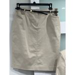 Calvin Klein  Womens Tan Suit Skirt Jacket Blazer Set Size 12 petite Photo 2