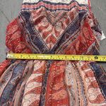 Miss Me Womens Sleeveless Boho Maxi Dress Red Blue Paisley Lace Bodice Size Med Photo 8