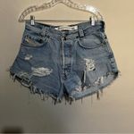 Diesel Saddle Vintage Distressed Raw Hem Button fly Denim Shorts Photo 2