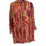 Dress Forum Rayon Abstract Stripe Long Tunic Button Shirt Dress Medium Photo 2