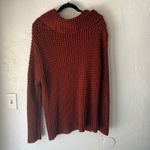 Panhandle  Western Rust Red Button‎ Cowl Neck Knit Sweater Medium Cowboy Chunky Photo 5