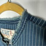 Free People SANDRINE ROSE x  Mandarin Denim Shirt Washed Striped NWT in XS Photo 4