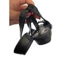Vera Wang  Lavender Black Leather Floral Slingback Sandals Size 6.5 Photo 4