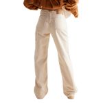 Free People Ecru Wide Leg Denim Photo 1