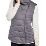 CALIA Asymmetric High Collar Quilted Vest Gray Photo 0