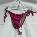 PQ Swim Pink Ruched Side Tie Bikini Bottom Sz L NWT Size L Photo 1