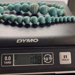 Vintage Turquoise Beaded Necklace With Silver Clasp Striped Vintage Bead Look Blue Photo 13