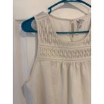 Elle Sleeveless Tank Top Smocked Detail Casual Blouse White Size L Photo 1