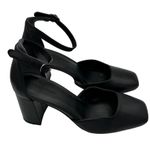 Nordstrom Women's Black Ankle Strap Square Toe Heels Size 6M Photo 0