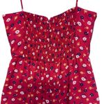 Madewell Red Prairie Poses Ruched Wide Leg Spaghetti Strap Jumpsuit Size 2 Photo 10