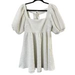Free People  Violet Puff Sleeve Babydoll Mini Dress in Ivory Photo 3