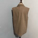 ZARA  Women Soft Double Breasted Collared Camel Two Front Pockets Long Vest Sz S Photo 8