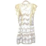 Foxiedox  mini lace dress Cream Ivory White M Sleeveless Lightweight Retro Photo 15