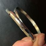 set of two vintage Stainless steel line bangle Photo 2