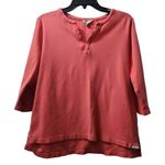Orvis  3/4 Sleeve Notch Neck Tunic Top Casual Comfy Salmon‎ Pink Photo 0