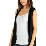 Ambiance apparel Lightweight Sleeveless Open Front Cardigan size small Tunic Top Black Photo 0