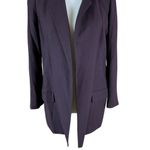 ALLSAINTS  Aleida Black Open Front Longline Blazer‎ Jacket 6 Maroon Women’s Photo 2