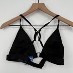 Free People  Black Criss Cross Ring Detail Triangle Bralette Top Photo 3