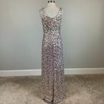 Alex Evenings Sequined Column Evening Gown Size 4 Pink and Gold Formal Dress Photo 5