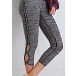 Aerie AMERICAN EAGLE Gray Black Space Dye High Waisted Rise Cropped Leggings S Photo 1