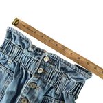 ZARA High Waisted Denim Shorts Paperbag Waist Frayed Hem Size 0 Blue BOHO Photo 10