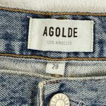 AGOLDE Riley High Rise Straight Leg Distressed Jeans Size 29 Light Wash Photo 5