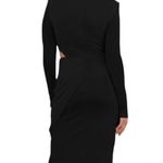 Misha Vina Drape Knit Long Sleeve Cut Out Midi Dress Wine Size 2 NWT Red Photo 7