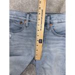 Madewell  Mid Rise‎ Classic Straight Jeans Light Blue Wash Knee Rip Edition Sz 23 Photo 5
